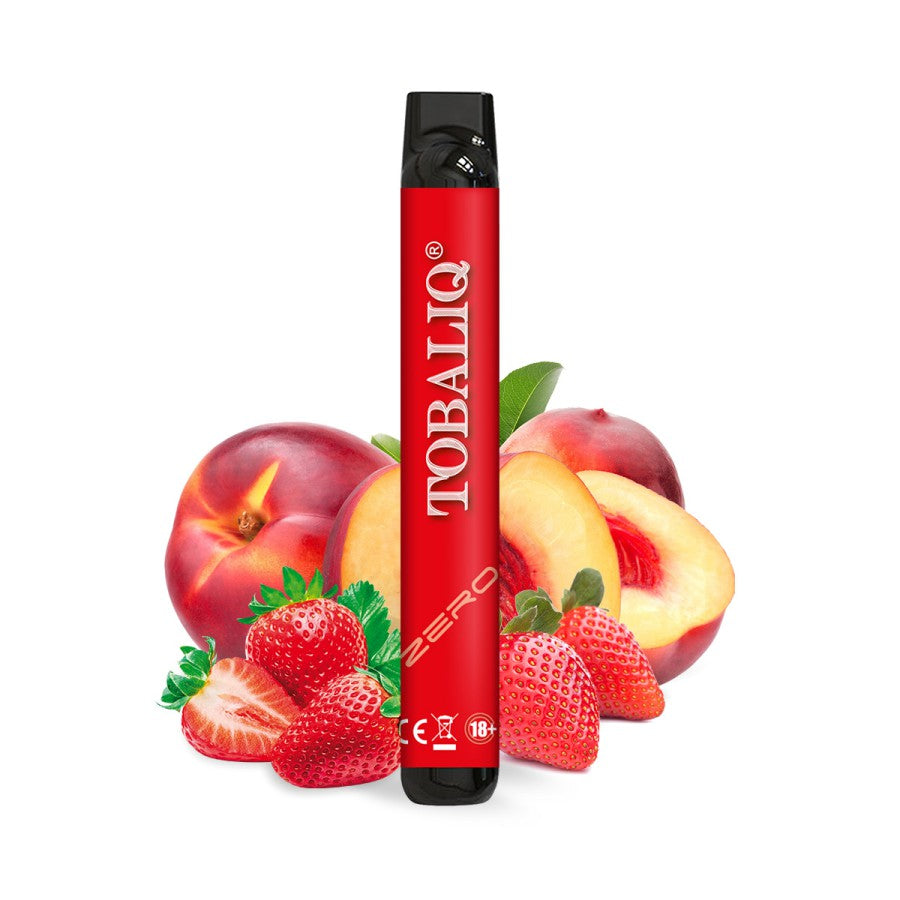 TobaliQ E-Shisha ohne Nikotin 600 züge Peach+Strawberry